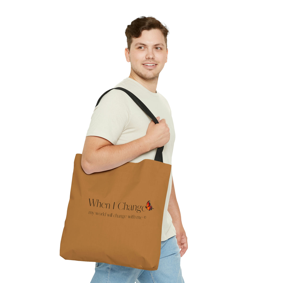 When I Change Butterfly - Brown Tote Bag