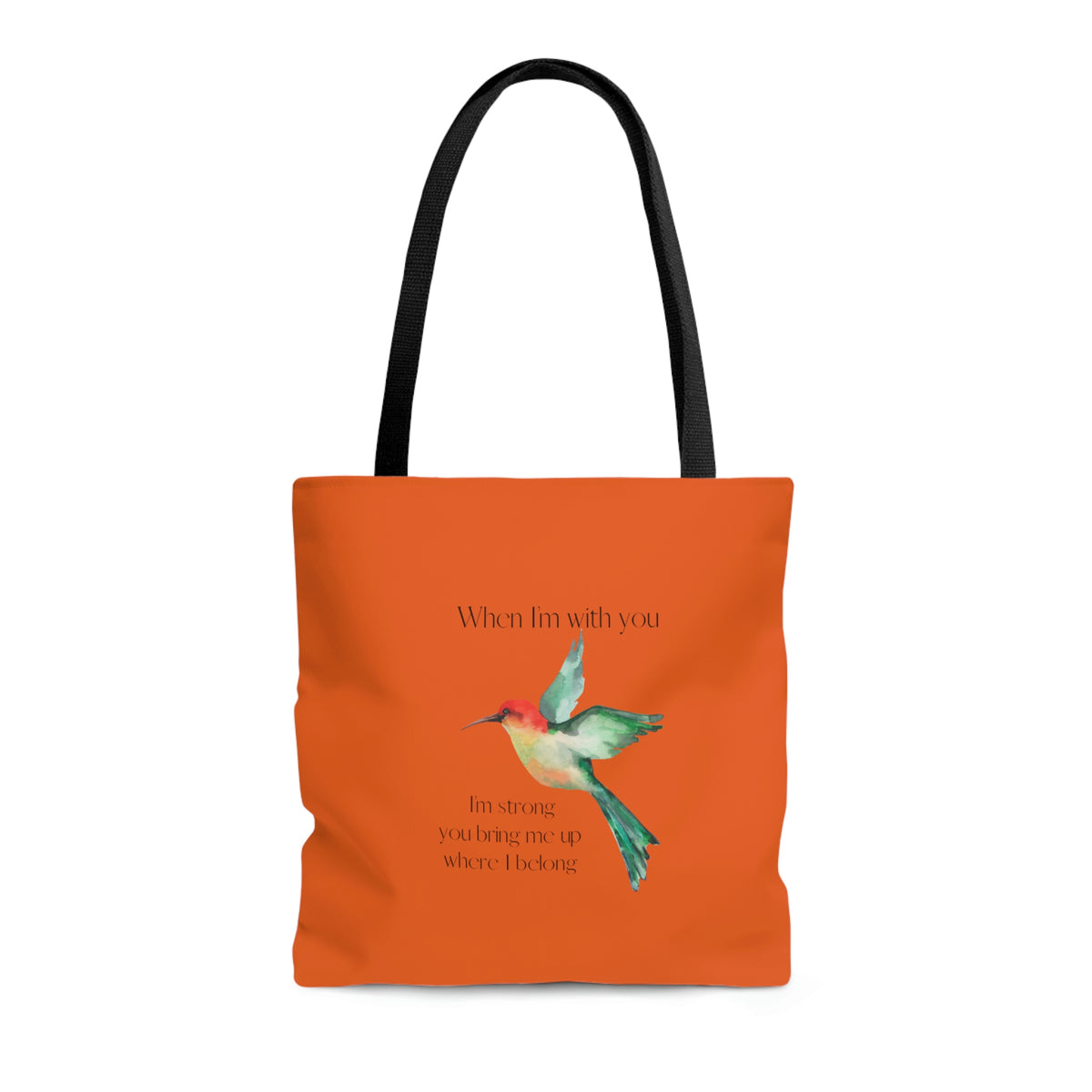 When I'm With You -Orange Hummingbird - Tote Bag
