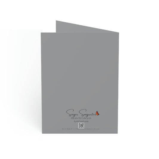 Folded Greeting Cards - Vertical Vertical Fold GREY INVITATION greeting card GREY CARD BIRTHDAY CARD GRAY vertical greeting card GRAY greeting cards folded card