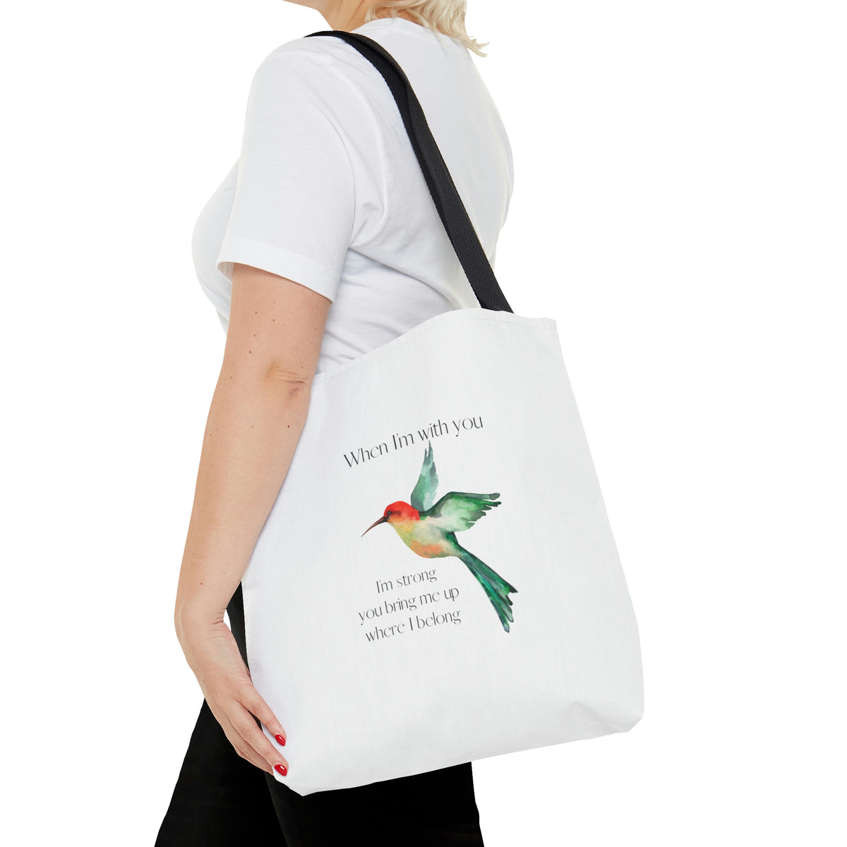 When I'm With You - White Hummingbird - Tote Bag