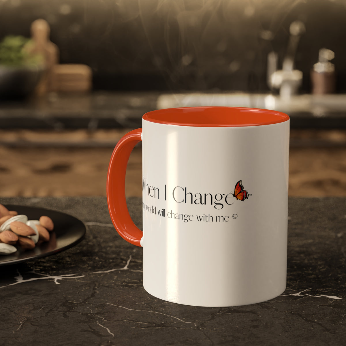 When I Change - Butterfly - Two Toned Colorful Mugs, 11oz in two colors