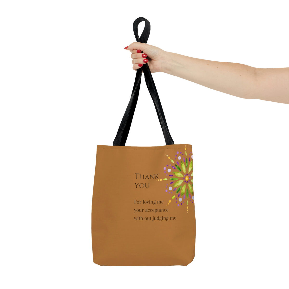 Thank You Mandala - Brown Tote Bag