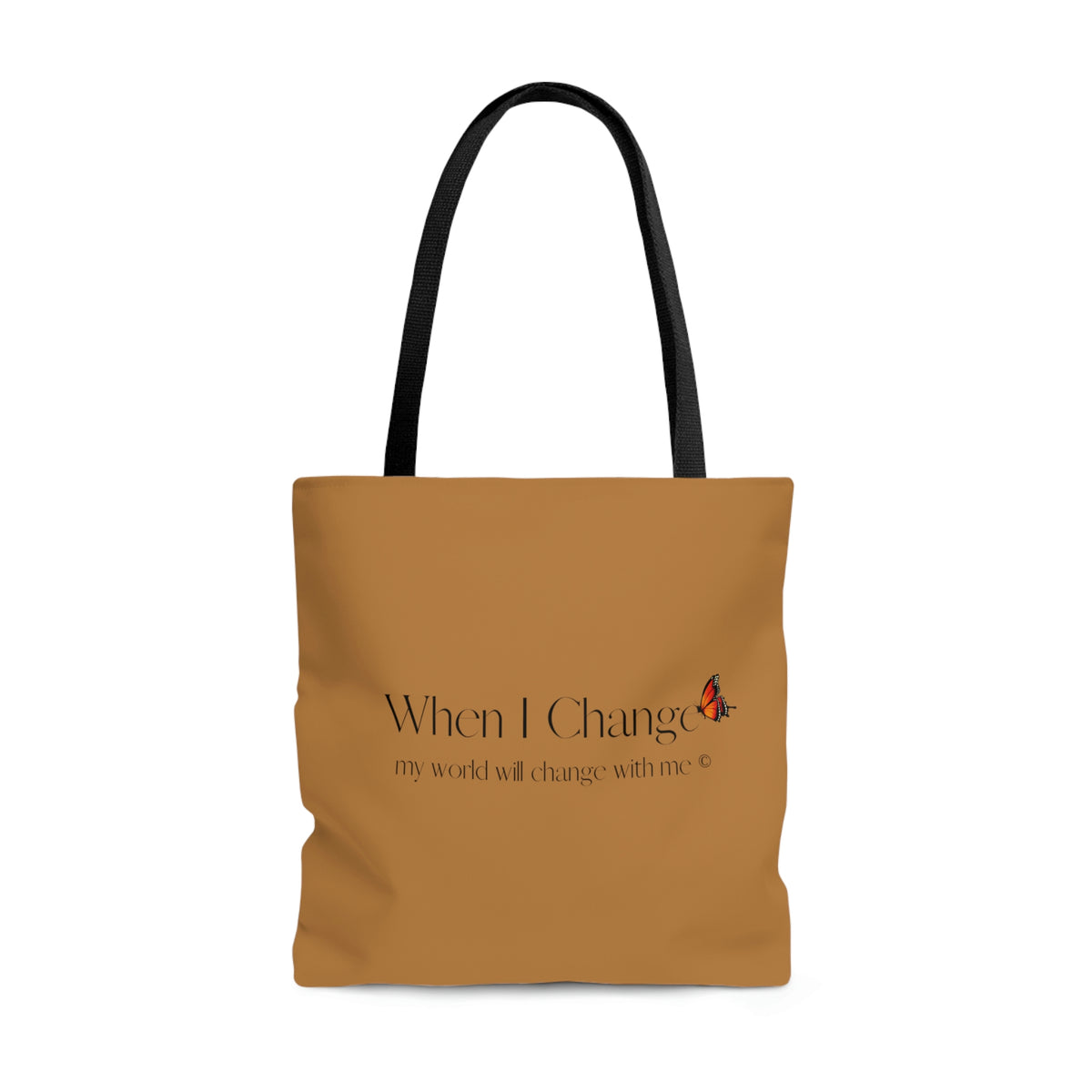 When I Change Butterfly - Brown Tote Bag