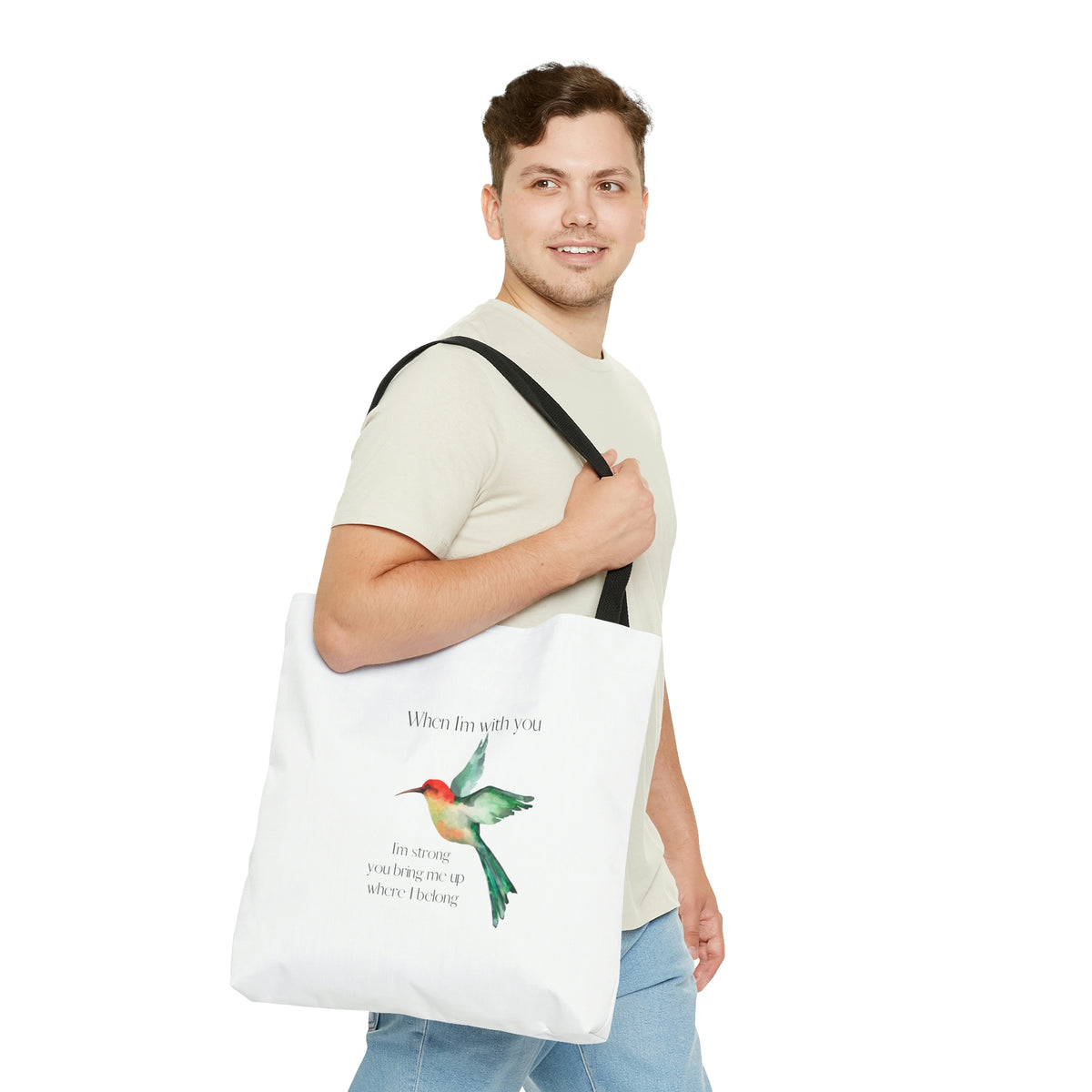 When I'm With You - White Hummingbird - Tote Bag
