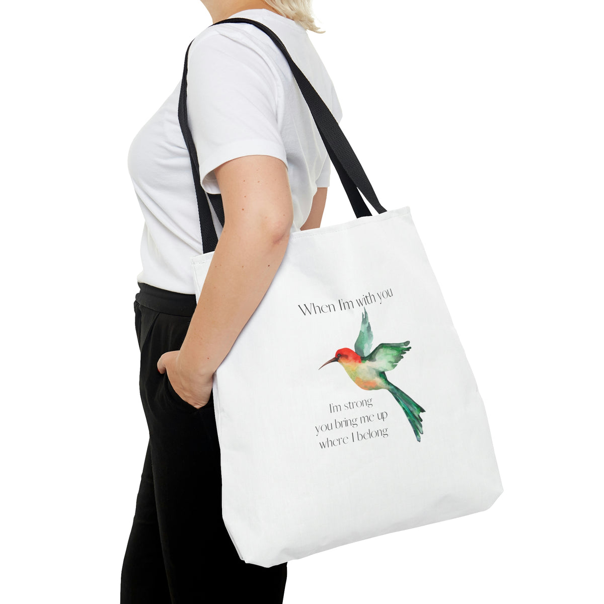 When I'm With You - White Hummingbird - Tote Bag