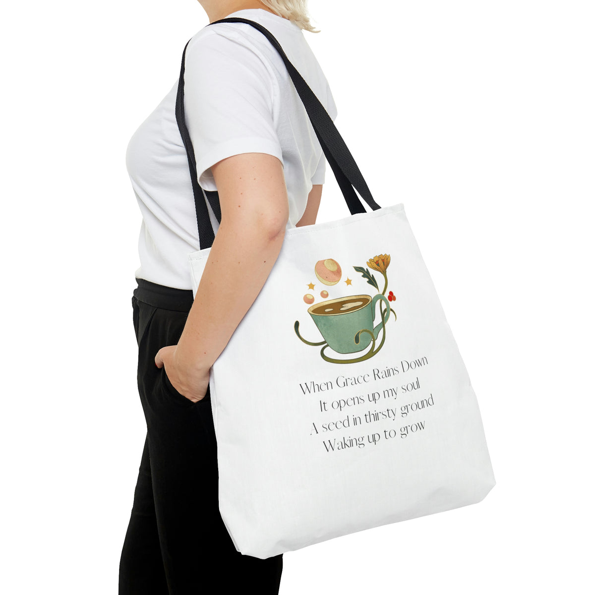 When Grace Rains Coffee Cup - White Tote Bag