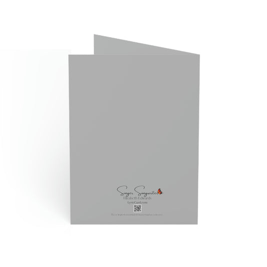 Folded grey greeting card grey birthday card folding vertical greeting card Folded Greeting Cards.