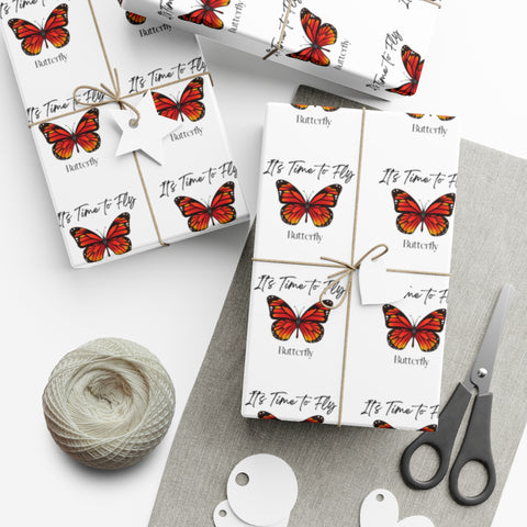 Gift Wrap Papers - It's Time to Fly Butterfly