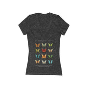 Women's Jersey Short Sleeve Deep V-Neck Tee - Butterfly Lover