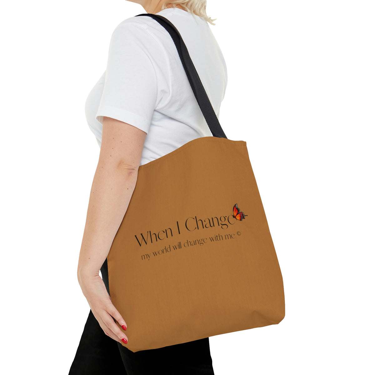 When I Change Butterfly - Brown Tote Bag