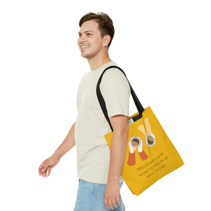 When I'm With You Coffee Cups - Gold Tote Bag