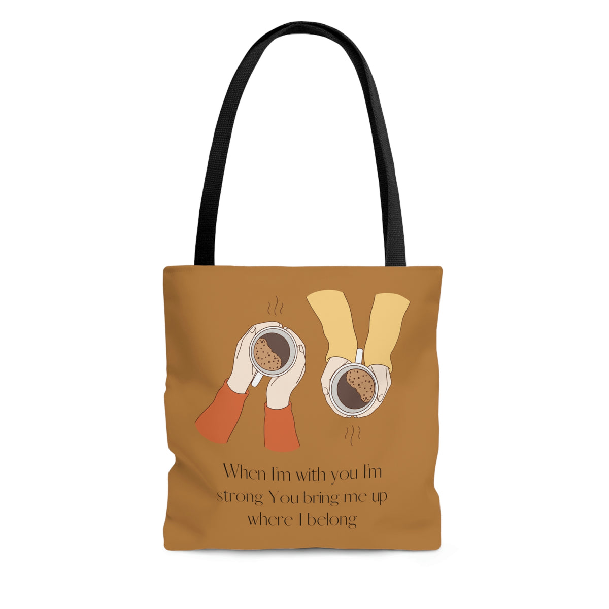 coffee cup tote bag shoulder bags  Coffee Tote Bag LIGHT  brown Cup LIGHT Coffee LIGHT BROWN tote Bag COFFEE CUP