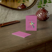 When I'm With You - Hummingbird Pink - Vertical Folded Greeting Card or Invitation