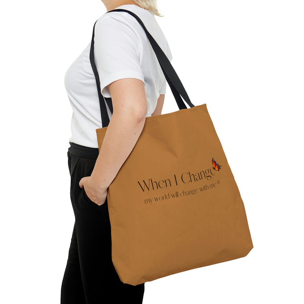 When I Change Butterfly - Brown Tote Bag