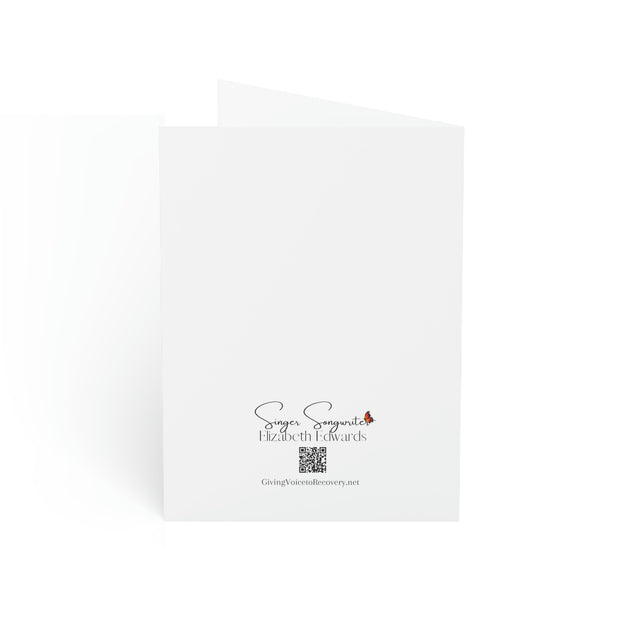 When I'm With You - Hummingbird White - Vertical Folded Greeting Card or Invitation