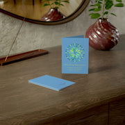 When Grace Rains - Blue Mandala  - Blue Vertical Folded Greeting Card