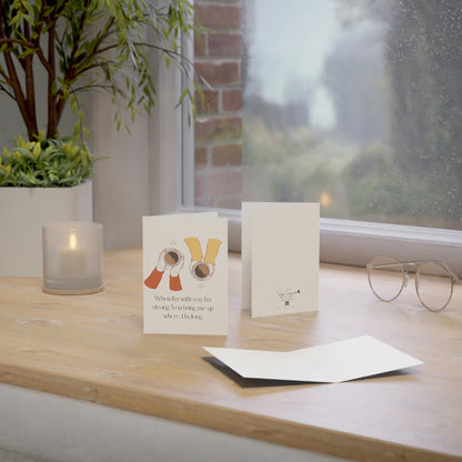 When I'm With You - Coffee Cups -White Vertical Folded Greeting Card