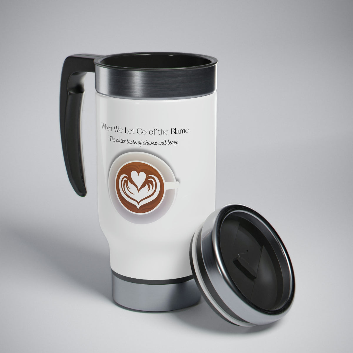 handle, 14oz  stainless MUG stainless steel travel mugs  14 Oz White Stainless Steel Travel Mug  Blue MANDALA Stainless Steel COFFEE  14oz mug