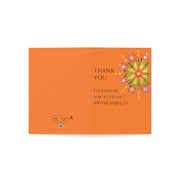 Thank You - Mandala - Orange Vertical Folded Greeting Card