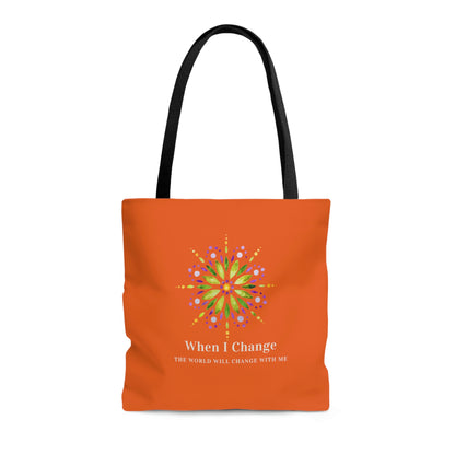 When I Change Mandala -Orange Tote Bag