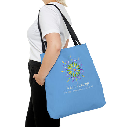 When I Change Mandala - Blue Tote Bag