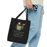 coffee cup tote bag shoulder bags  Coffee Tote Bag Black Cup Black Coffee Black Tote Bag COFFEE CUP
