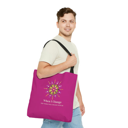 When I Change Mandala - Pink Tote Bag
