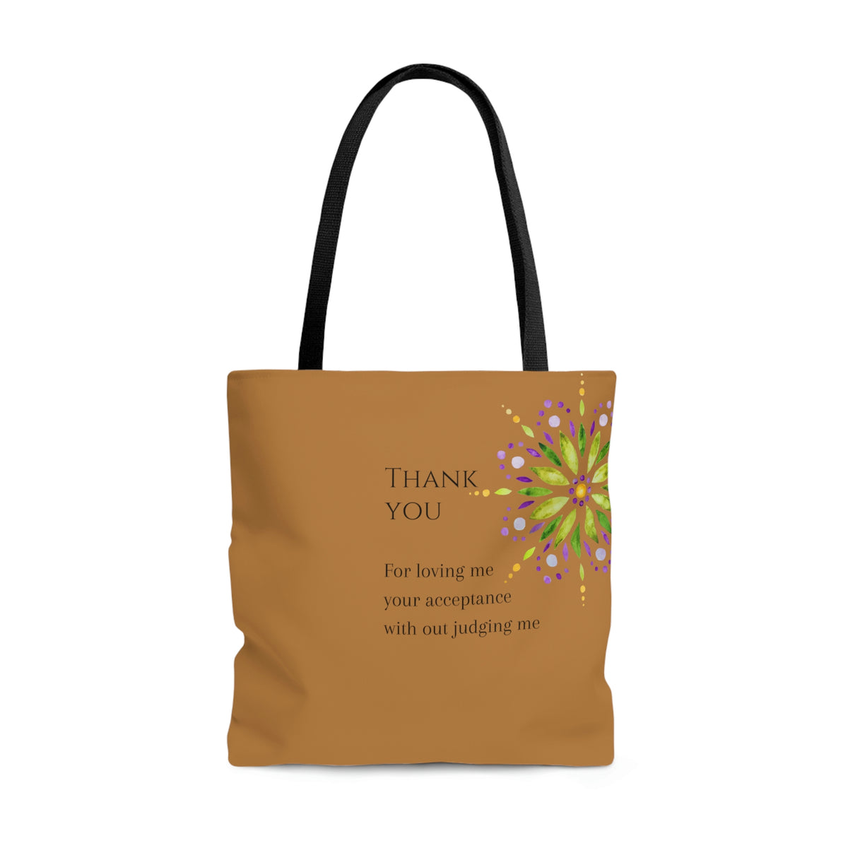 Thank You Mandala - Brown Tote Bag