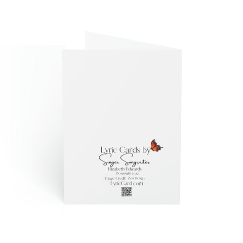 Grace Rains - White - Vertical Folded Greeting Card