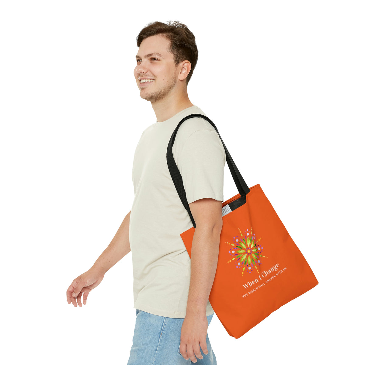 When I Change Mandala -Orange Tote Bag