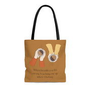 When I'm With You Coffee Cups - Light Brown Tote Bag