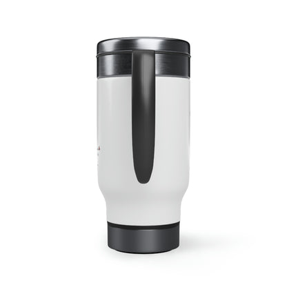 handle, 14oz  stainless MUG stainless steel travel mugs  14 Oz White Stainless Steel Travel Mug  Blue MANDALA Stainless Steel COFFEE  14oz mug