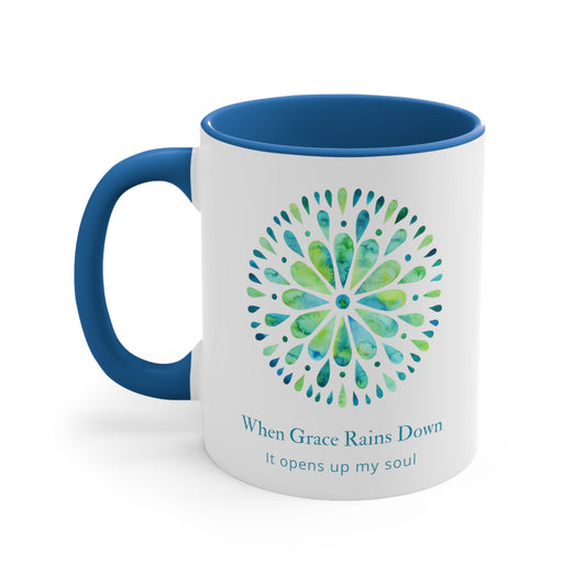 When Grace Rains - Mandala - Accent Coffee Mug, 11oz