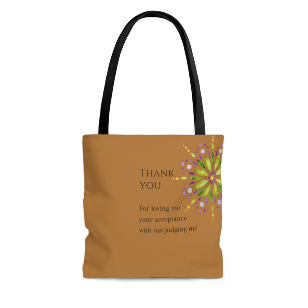 Thank You Mandala - Brown Tote Bag