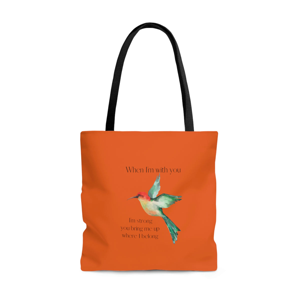 When I'm With You -Orange Hummingbird - Tote Bag