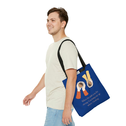 When I'm With You Coffee Cups - Dark Blue Tote Bag
