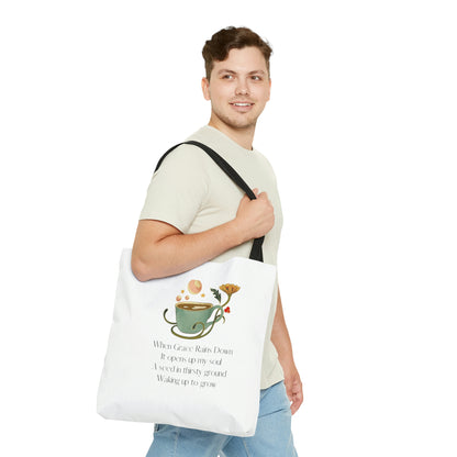 When Grace Rains Coffee Cup - White Tote Bag