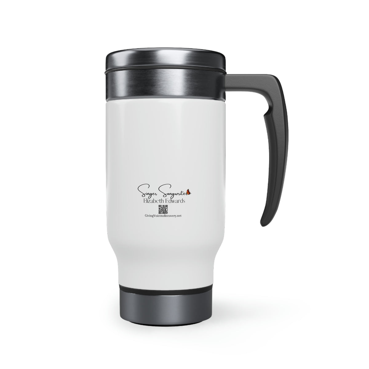 handle, 14oz  stainless MUG stainless steel travel mugs  14 Oz White Stainless Steel Travel Mug  Blue MANDALA Stainless Steel COFFEE  14oz mug