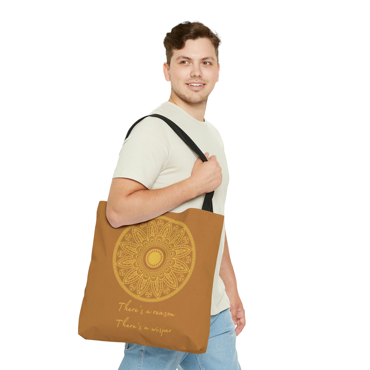 There's A Reason Mandala - Brown Tote Bag