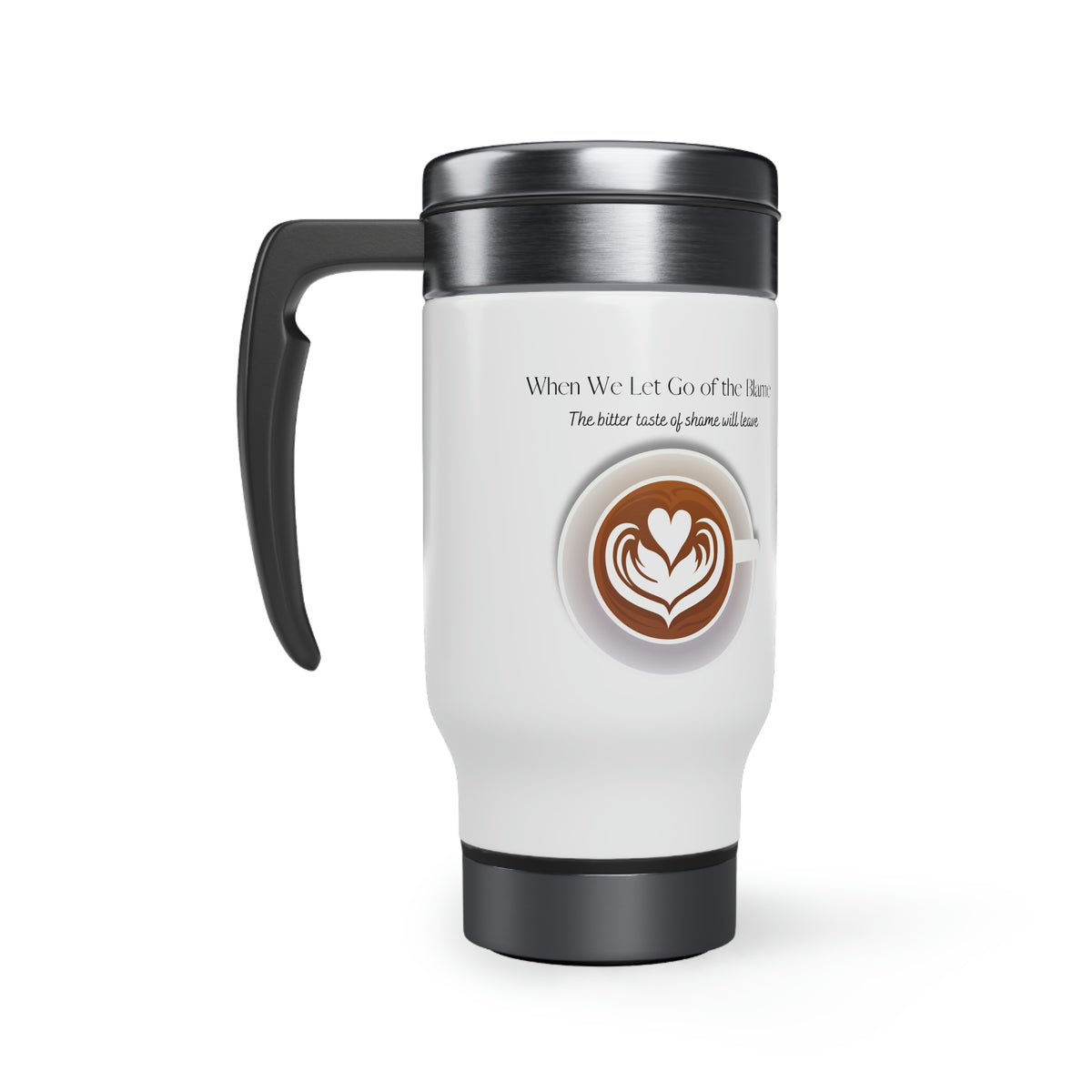 handle, 14oz  stainless MUG stainless steel travel mugs  14 Oz White Stainless Steel Travel Mug  Blue MANDALA Stainless Steel COFFEE  14oz mug