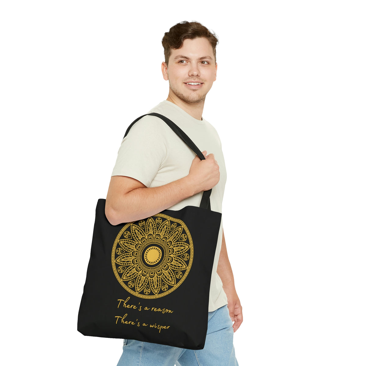 There's A Reason Mandala - Black Tote Bag