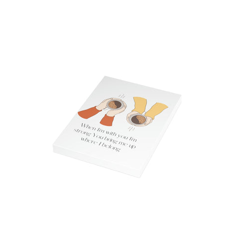 When I'm With You - Coffee Cups -White Vertical Folded Greeting Card