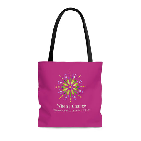 When I Change Mandala - Pink Tote Bag