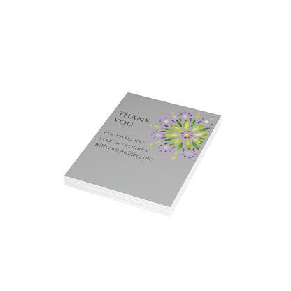 Thank You - Mandala - Gray Vertical Folded Greeting Card