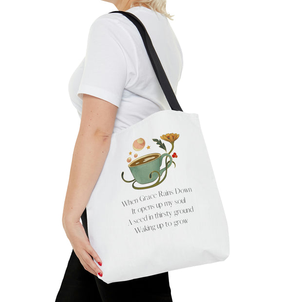 When Grace Rains Coffee Cup - White Tote Bag