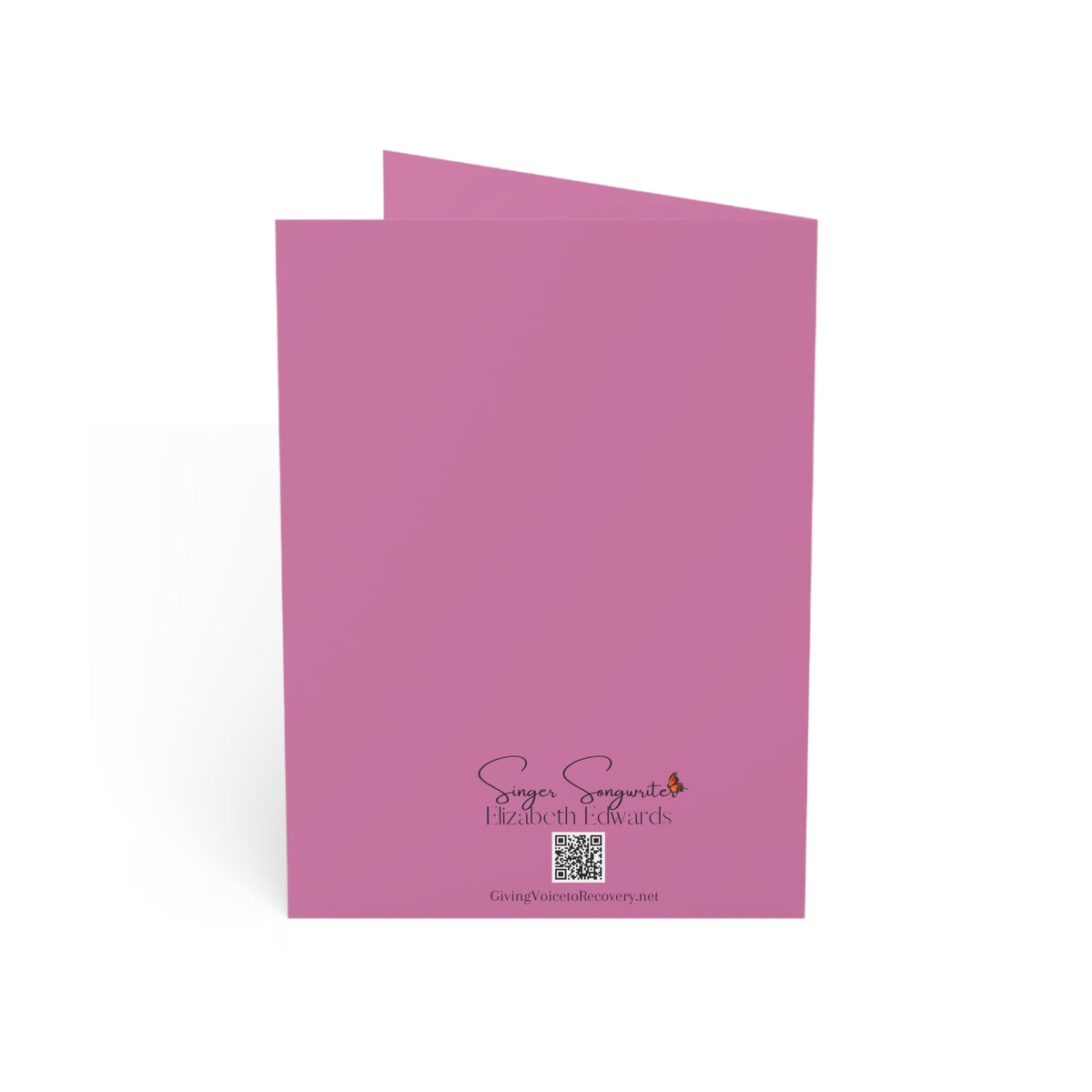 Folded Greeting Cards - Vertical Vertical Fold PINK INVITATION  greeting card  PINK CARD BIRTHDAY CARD PINK  vertical greeting card PINK greeting cards folded card