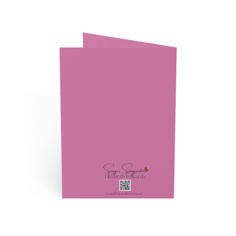 When I'm With You - Hummingbird Pink - Vertical Folded Greeting Card or Invitation