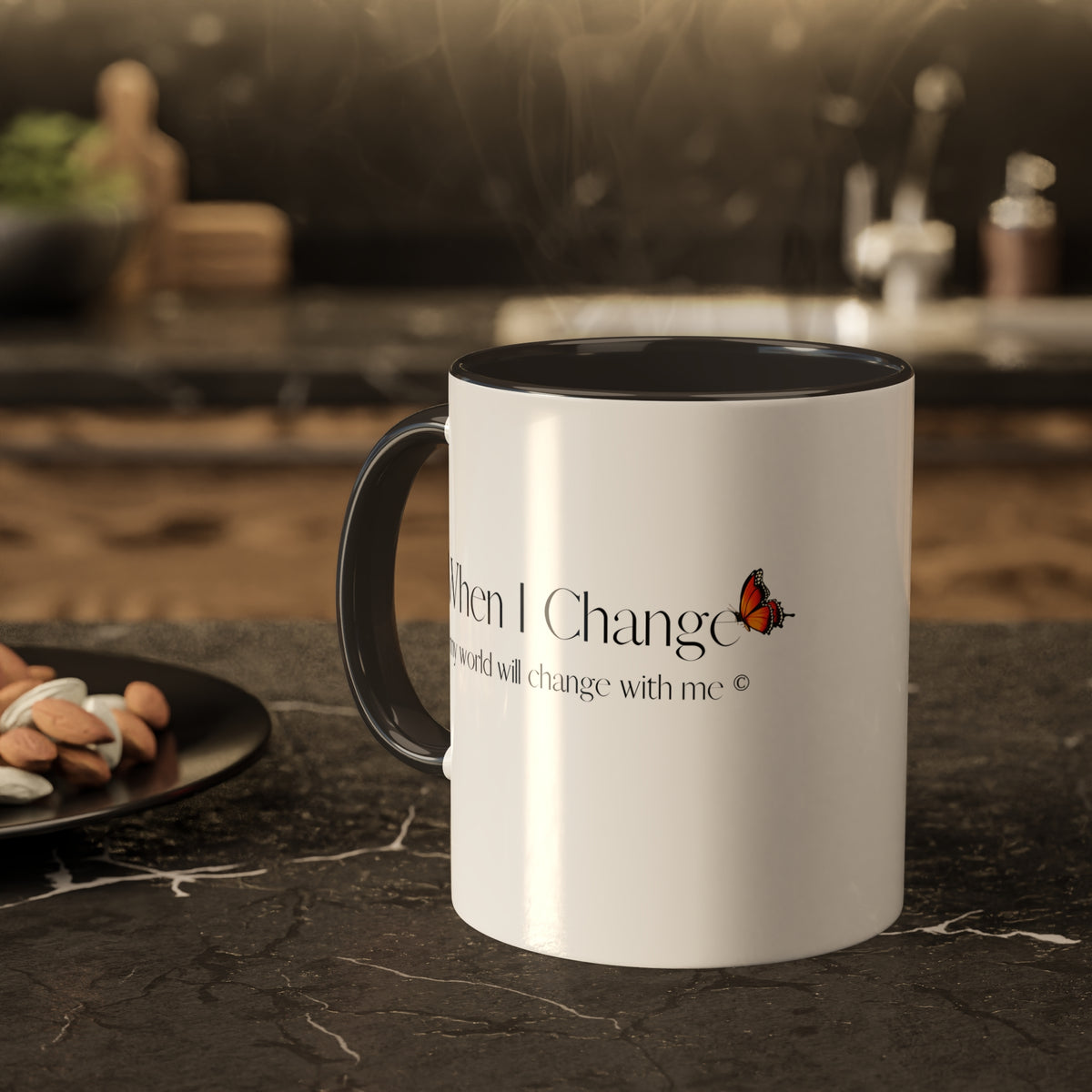 white C-handle and outer surface white C-handle Height 105 mm / Diameter 80mm Suitable for spot print.TWO-TONE Mug 11oz color cup White ceramic material two-tone mug 11 oz. Two Tone  Mugs, 11oz 