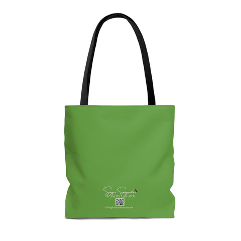 When Grace Rains Blue/Green Mandala - Green Tote Bag