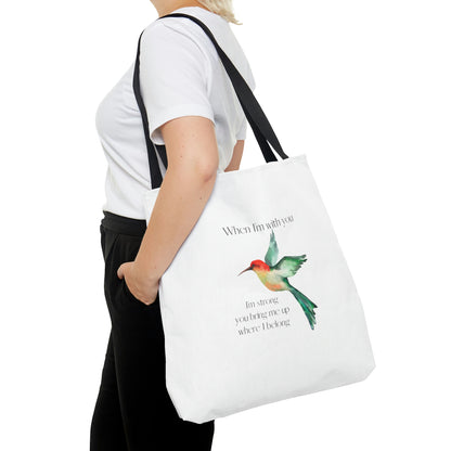 When I'm With You - White Hummingbird - Tote Bag